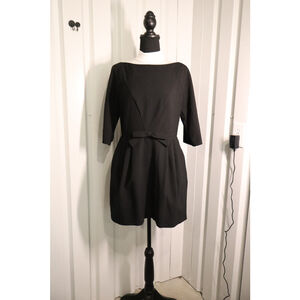 RED VALENTINO Womens Bow Front Black Mini Dress Size IT44 US8/10